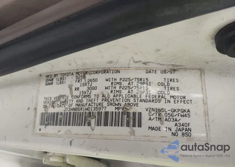 1998 Toyota 4Runner Sr5 V6 из США, поврежденный, VIN JT3HN86R1W0135977